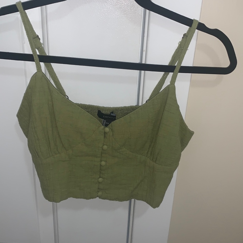 Forever 21 cropped top. Olive green